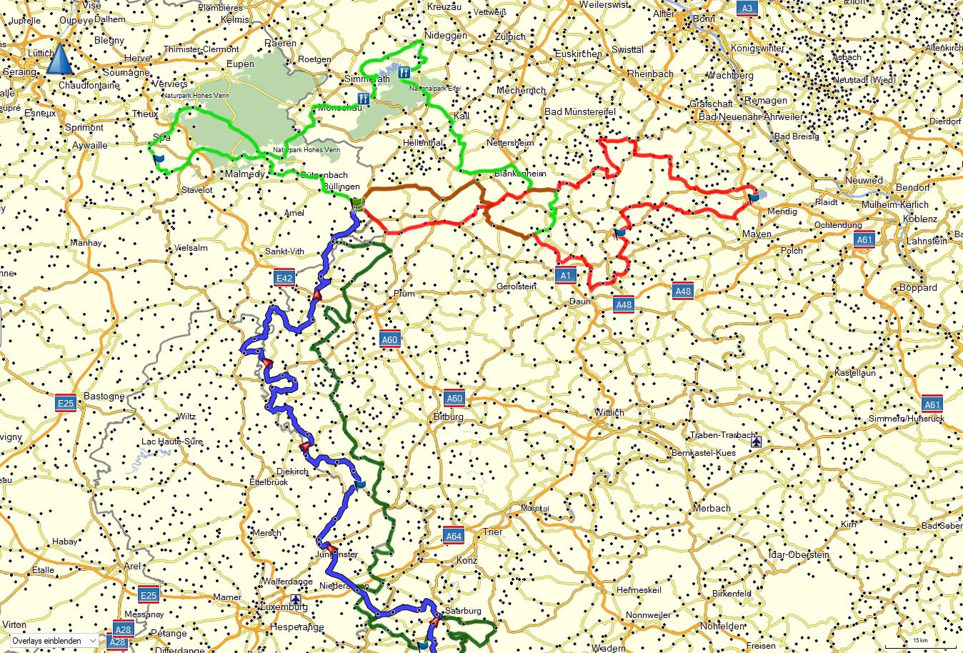 Routenübersicht
